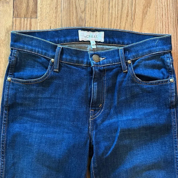 The Great sz 26 The Low Rise Nerd Crop 15” waist 9” rise 25” inseam dark wash - Picture 2 of 7